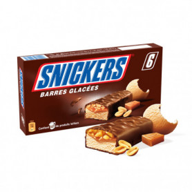 Glaces barres glacées chocolat cacahuètes et caramel SNICKERS : les 18  barres - 820g à Prix Carrefour