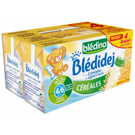 Lait et céréales bébé dès 12 m - biscuité vanille BLEDINA 4x250ml - Drive  Z'eclerc
