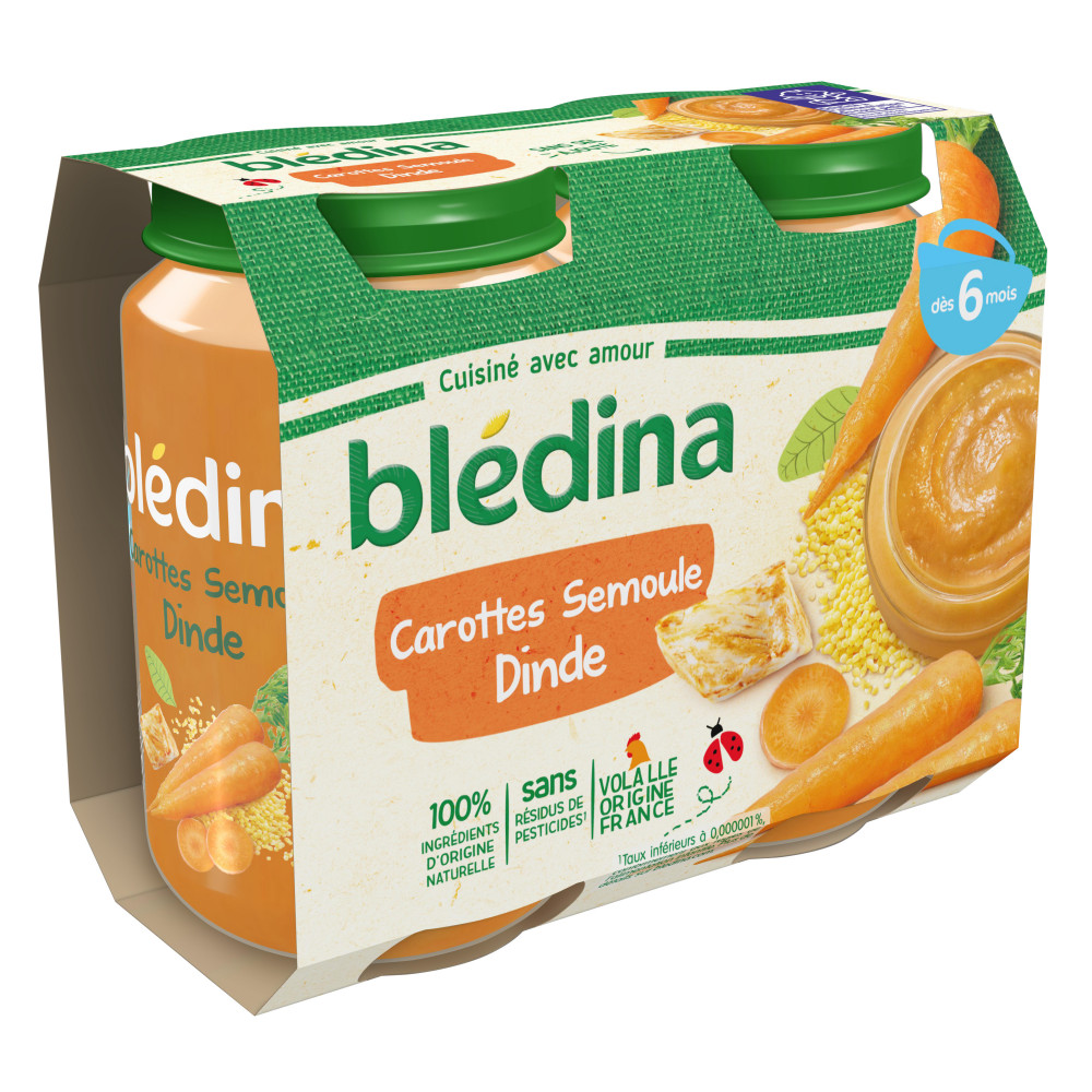 Bledina Pots Sales Carottes Semoule Dinde 2x0g Des 6 Mois Drive Z Eclerc