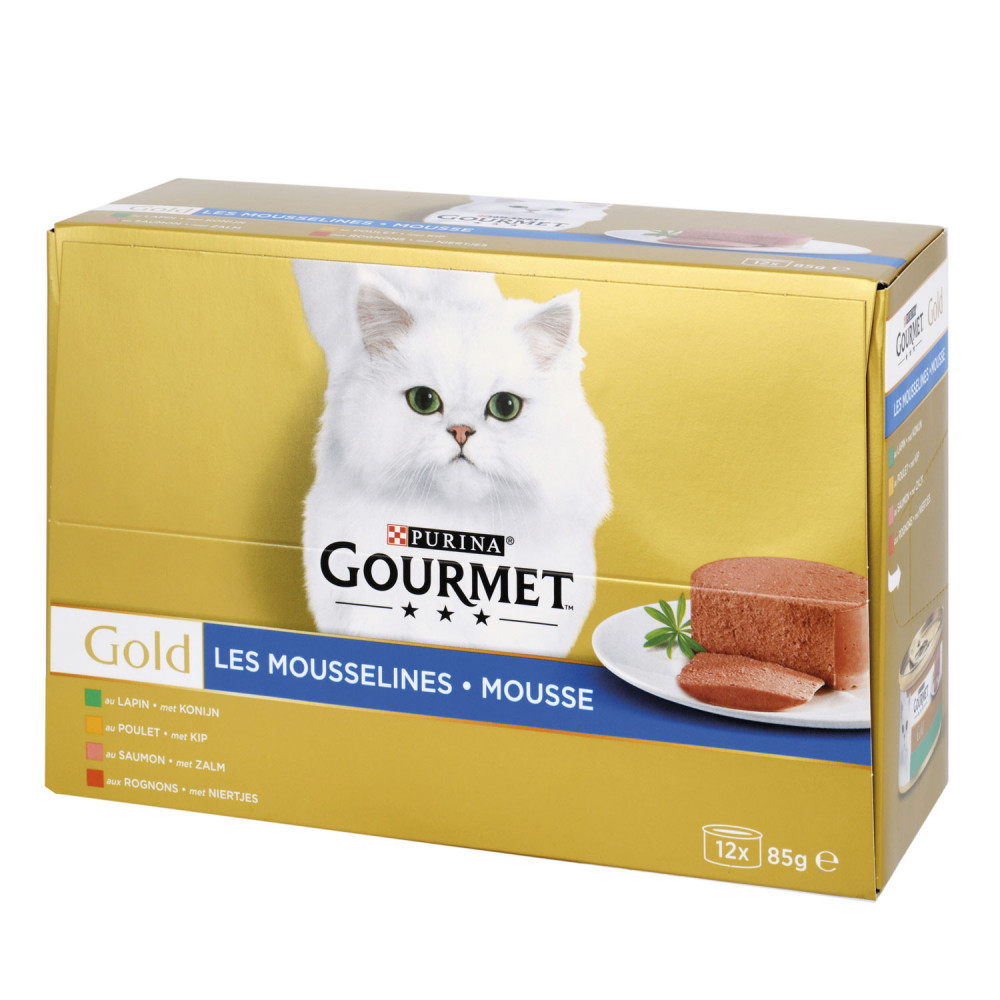 Barquettes Chats Gourmet Gold Les Mousselines 12x85g Drive Z Eclerc