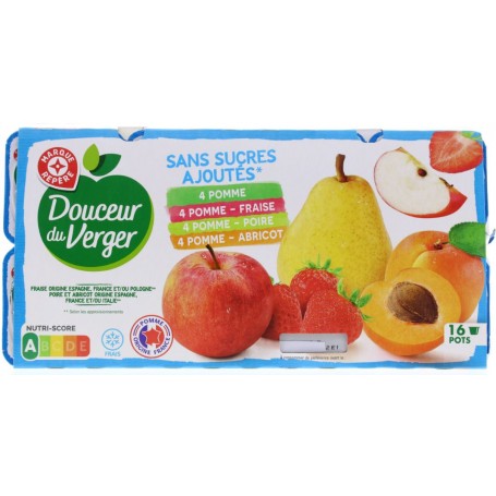 Compote de Pomme sans sucres ajoutés - DOUCEUR DU VERGER - 710g - Drive  Z'eclerc