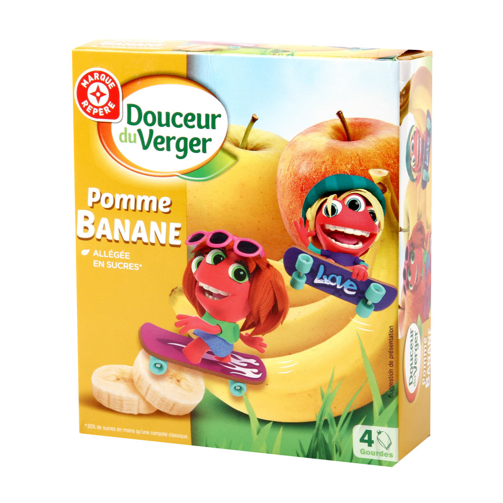 COMPOTE POMME BANANE DU VERGER (4X90) 360GRS Drive Z'eclerc