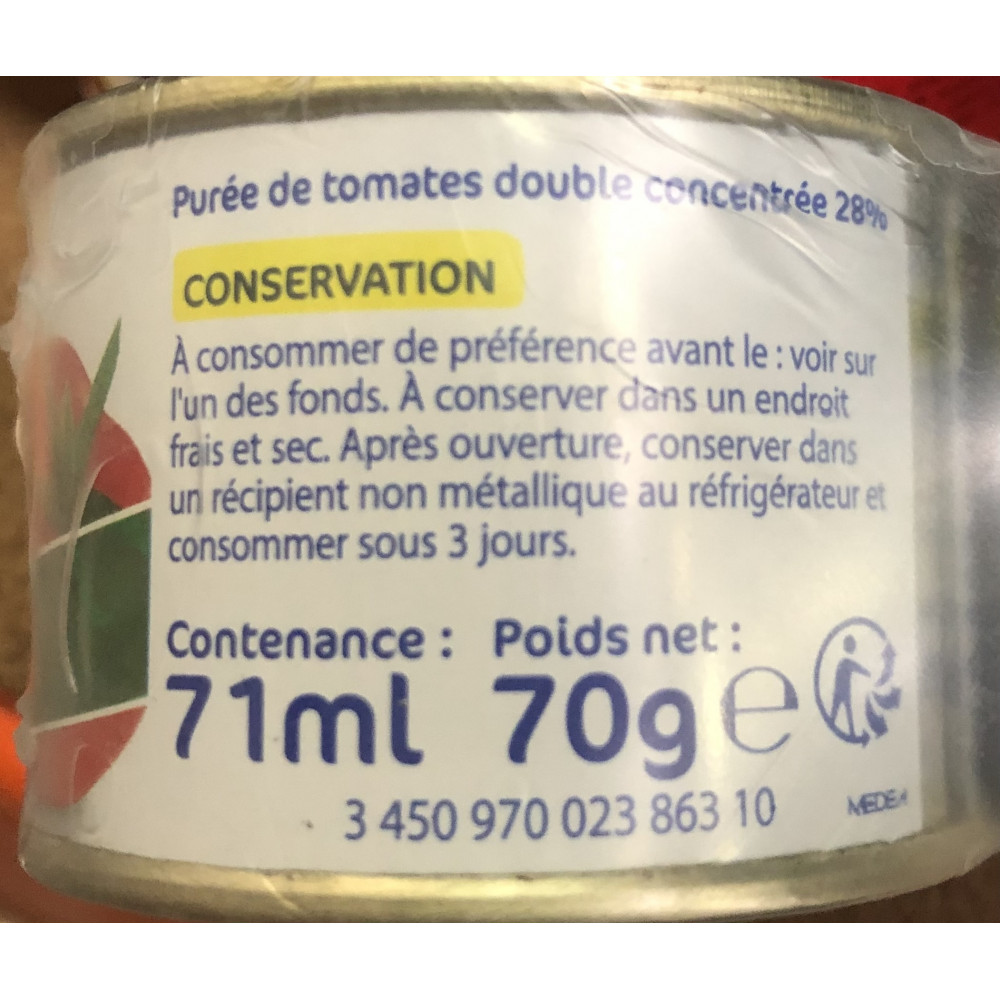 Double Concentré de Tomates - ECO+ - 440g - Drive Z'eclerc