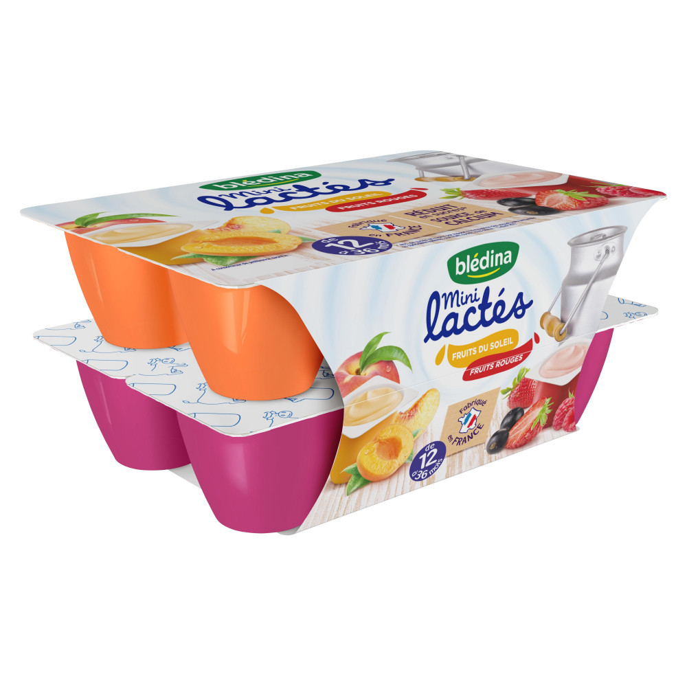 Dessert Mini Lactes Bledina 12x55g Fruits Rouges Fruits Du Soleil Des 12 Mois Drive Z Eclerc