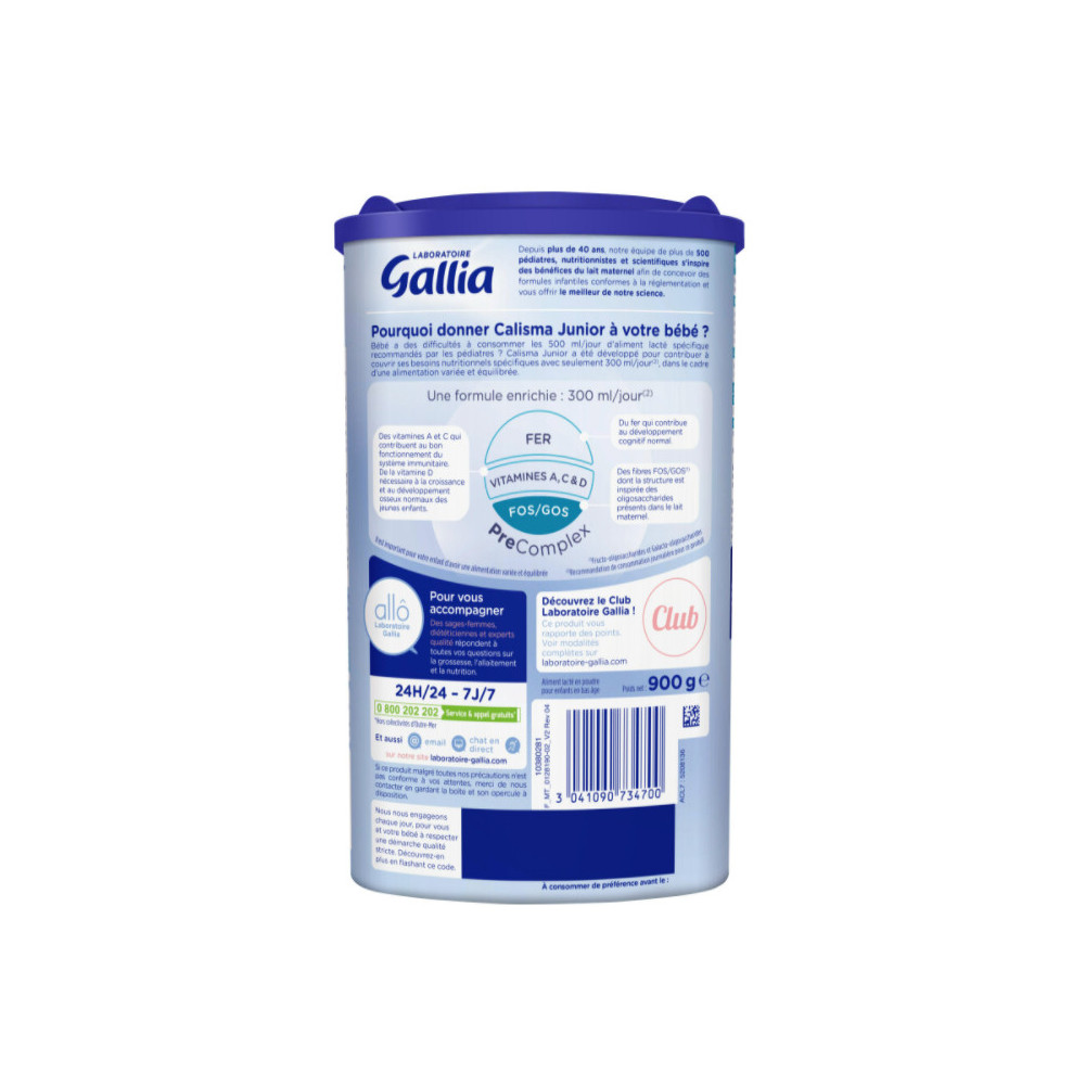 Lait Bebe En Poudre Des 18 Mois Calisma Junior Gallia 900g Drive Z Eclerc