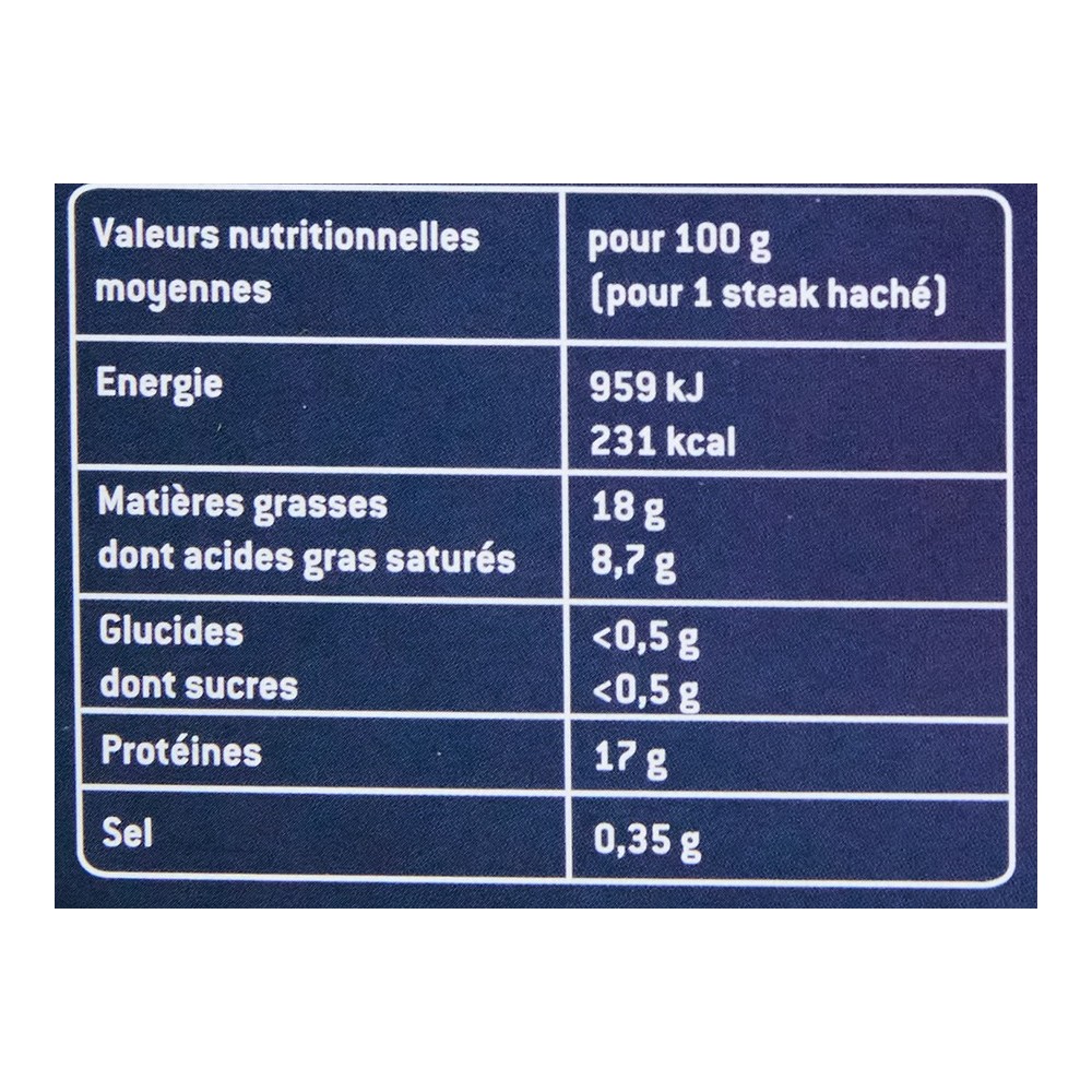 Steaks hachés 100% pur bœuf - GAM'GEL - 1kg - Drive Z'eclerc